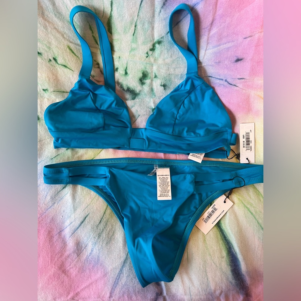 Vitamin A Neutra hipster and bralette swimsuit Cyan Ecolux